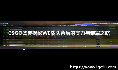 CSGO盛宴揭秘WE战队背后的实力与荣耀之路