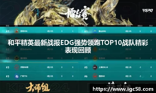 和平精英最新战报EDG强势领跑TOP10战队精彩表现回顾